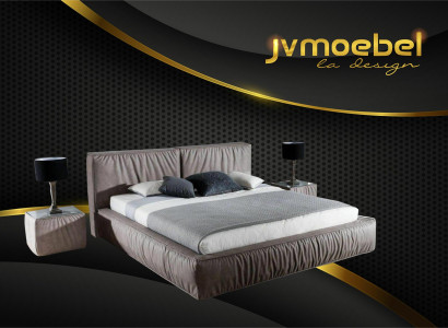 Luxury designer bed for the bedroom, upholstered in velvet furniture, beds, fabric, textile, new